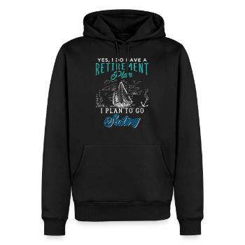 Retirement Plan Sailing Vintage - Men’s Premium Organic Hoodie - black - Front - Nico (187cm)