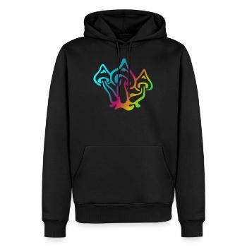 Champignons Magic Mushrooms Goa Psytrance Festival - Sweat à capuche Premium bio Homme - noir - Devant - Nico (187cm)