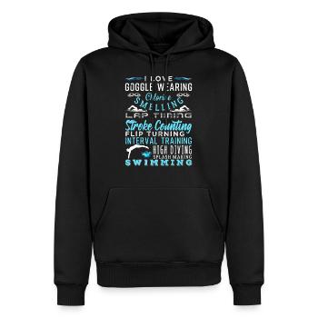 Swimming Fan Lover Watersports Athlete - Männer Premium Bio Hoodie - Schwarz - Vorne - Nico (187cm)