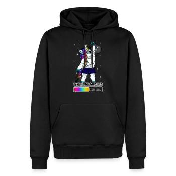 Haltérophilie Licorne - Sweat à capuche Premium bio Homme - noir - Devant - Nico (187cm)