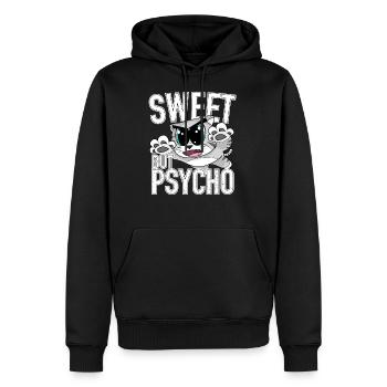 Süße, aber psycho süße Katze - Männer Premium Bio Hoodie - Schwarz - Vorne - Nico (187cm)