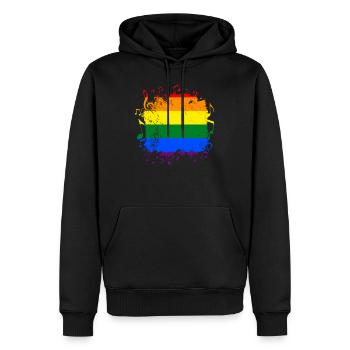 Regenbogen Musik LGBT Gay Pride - Männer Premium Bio Hoodie - Schwarz - Vorne - Nico (187cm)