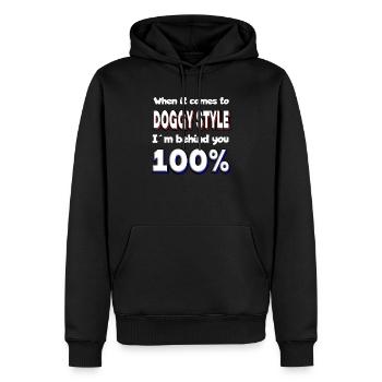 Doggystyle Proverbe Baise Sexe Sexe Po Anal - Sweat à capuche Premium bio Homme - noir - Devant - Nico (187cm)