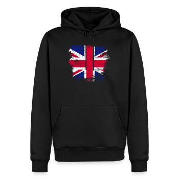 Großbritannien - Männer Premium Bio Hoodie - Schwarz - Vorne - Nico (187cm)