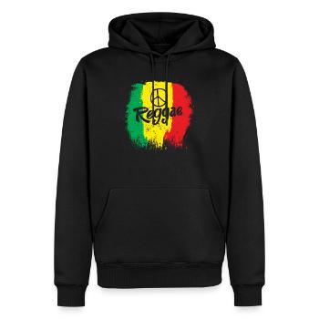 Reggae Grunge Reggaeton Reggaestyle Musique - Sweat à capuche Premium bio Homme - noir - Devant - Nico (187cm)