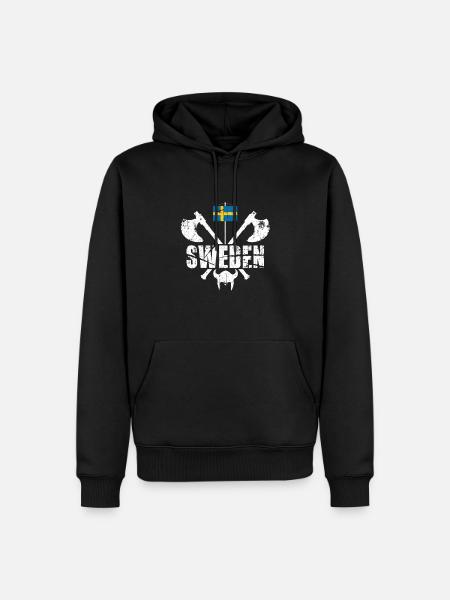 Schweden Wikinger Geschenk - Männer Premium Bio Hoodie - Schwarz