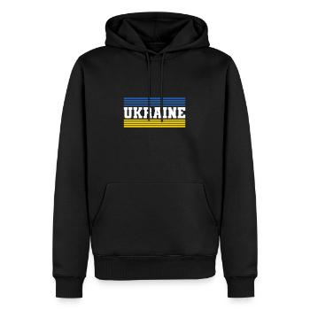 Ukraine - Männer Premium Bio Hoodie - Schwarz - Vorne - Nico (187cm)