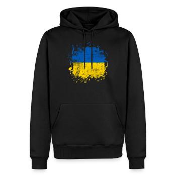 Ukraine - Männer Premium Bio Hoodie - Schwarz - Vorne - Nico (187cm)
