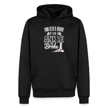 Je suis si pauvre que même ma cheville est cassée - Sweat à capuche Premium bio Homme - noir - Devant - Nico (187cm)