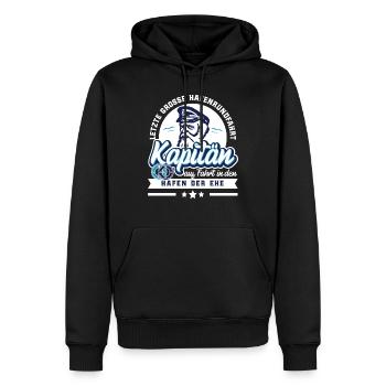 Junggesellenabschied Team Kapitän - Männer Premium Bio Hoodie - Schwarz - Vorne - Nico (187cm)