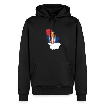 Serbien - Männer Premium Bio Hoodie - Schwarz - Vorne - Nico (187cm)