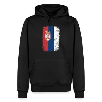 Serbien - Männer Premium Bio Hoodie - Schwarz - Vorne - Nico (187cm)