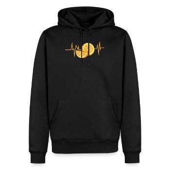 Tangerine fruit heartbeat gift gift - Men’s Premium Organic Hoodie - black - Front - Nico (187cm)