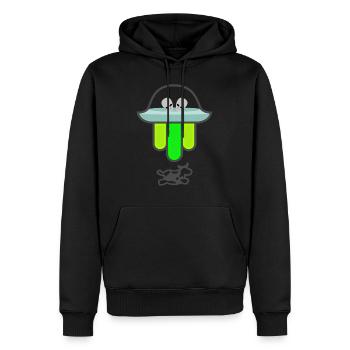 OVNI Hamsa - Sweat à capuche Premium bio Homme - noir - Devant - Nico (187cm)