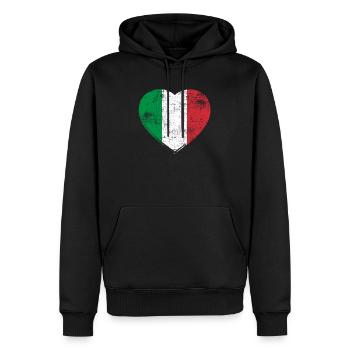 Italien Herz - Männer Premium Bio Hoodie - Schwarz - Vorne - Nico (187cm)