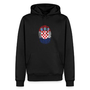 Empreinte de la Croatie - Sweat à capuche Premium bio Homme - noir - Devant - Nico (187cm)