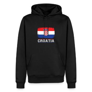 Kroatien - Männer Premium Bio Hoodie - Schwarz - Vorne - Nico (187cm)