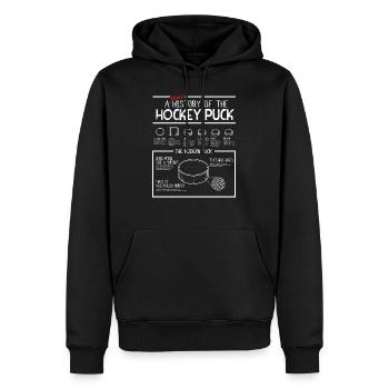 Eishockey Puck History Hockey Geschenk - Männer Premium Bio Hoodie - Schwarz - Vorne - Nico (187cm)