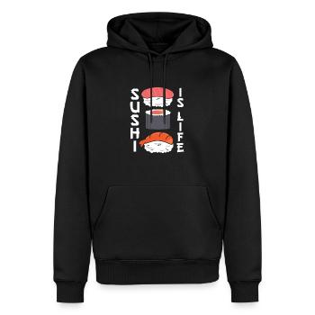 Sushi - Männer Premium Bio Hoodie - Schwarz - Vorne - Nico (187cm)