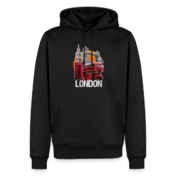 London Doppeldecker Telefonzelle Big Ben Bridge - Männer Premium Bio Hoodie - Schwarz - Vorne - Nico (187cm)