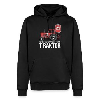 Landwirt Bauer Traktor Landmaschinen DDR Geschenk - Männer Premium Bio Hoodie - Schwarz - Vorne - Nico (187cm)