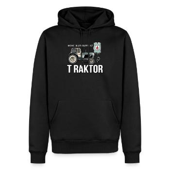 Fortschritt Traktor Hektar Landwirt Geschenk - Männer Premium Bio Hoodie - Schwarz - Vorne - Nico (187cm)