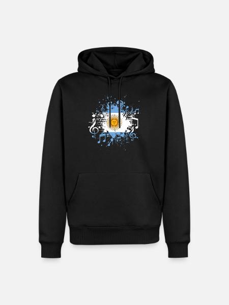 Argentina flag music - Men’s Premium Organic Hoodie - black