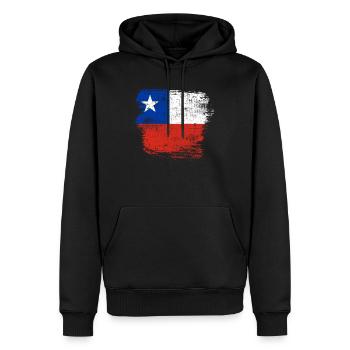 Chile - Männer Premium Bio Hoodie - Schwarz - Vorne - Nico (187cm)