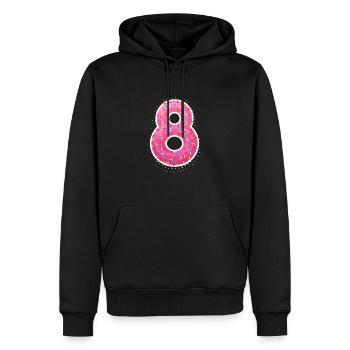 8. Geburtstag Süß Pink Donut Geschenk - Männer Premium Bio Hoodie - Schwarz - Vorne - Nico (187cm)