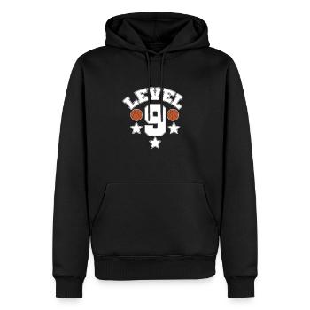 9e anniversaire Basket-ball Sport Garçon Cadeau - Sweat à capuche Premium bio Homme - noir - Devant - Nico (187cm)
