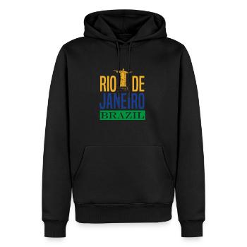 Brasilien Rio de Janeiro - Männer Premium Bio Hoodie - Schwarz - Vorne - Nico (187cm)