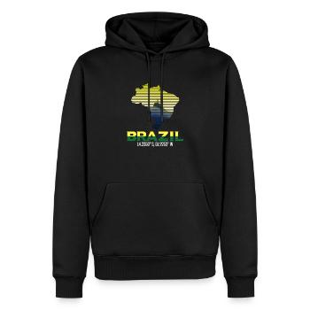 Coordinate brasile - Felpa con cappuccio ecologica premium da uomo - nero - Fronte - Nico (187cm)