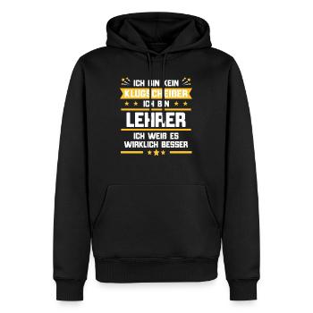 Lehrer - Männer Premium Bio Hoodie - Schwarz - Vorne - Nico (187cm)