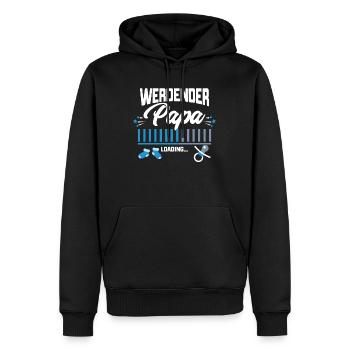 femme enceinte père fils naissance fille chargement - Sweat à capuche Premium bio Homme - noir - Devant - Nico (187cm)