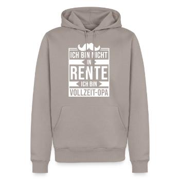 JE NE SUIS PAS EN PENSION JE SUIS A TEMPS PLEIN - Sweat à capuche Premium bio Homme - taupe - Devant - Nico (187cm)