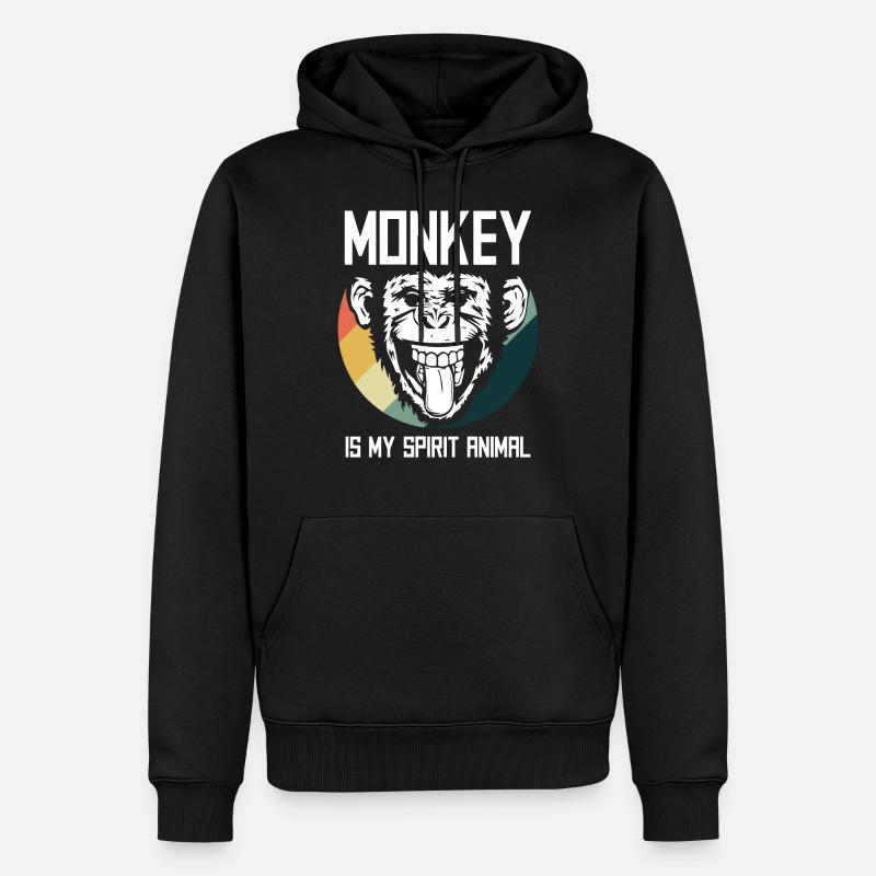 Monkey Gift present Idea - Men’s Premium Organic Hoodie - black
