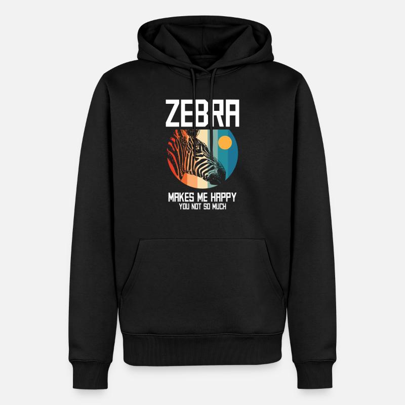 Zebra Geschenkidee - Männer Premium Bio Hoodie - Schwarz