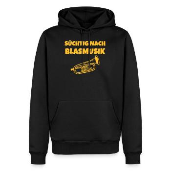 Süchtig nach Blasmusik - Männer Premium Bio Hoodie - Schwarz - Vorne - Nico (187cm)