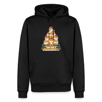 Shiba Weihnachtsbaum - Männer Premium Bio Hoodie - Schwarz - Vorne - Nico (187cm)