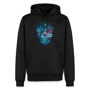 Totenkopf Schädel Mexico Kosmos Sterne Sugar skull - Männer Premium Bio Hoodie - Schwarz - Vorne - Nico (187cm)