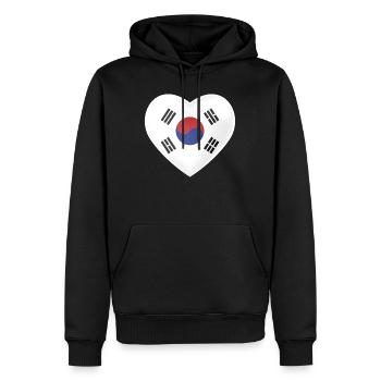 South Korean heart - Men’s Premium Organic Hoodie - black - Front - Nico (187cm)