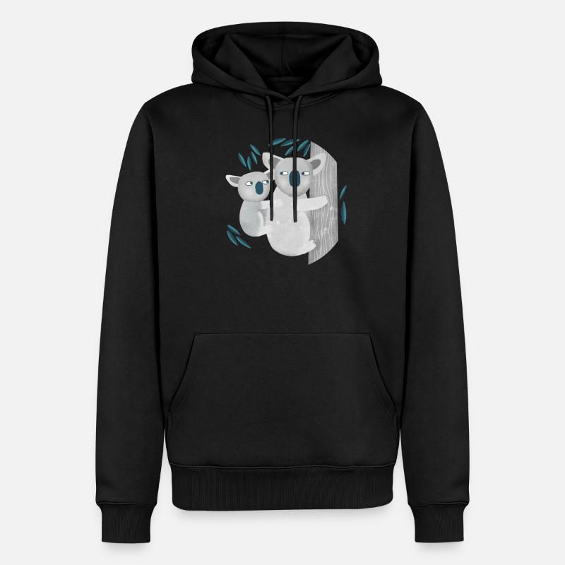 Koala - Sweat à capuche Premium bio Homme - noir