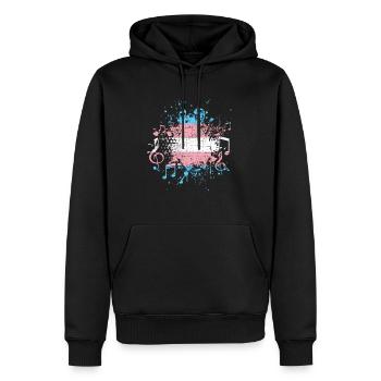 Transgender Musik - Männer Premium Bio Hoodie - Schwarz - Vorne - Nico (187cm)