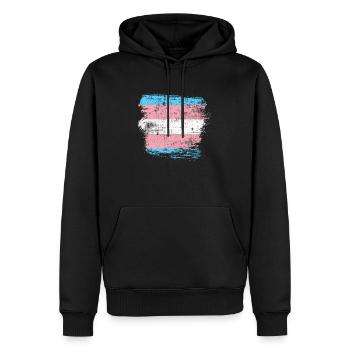 Transgender Flagge - Männer Premium Bio Hoodie - Schwarz - Vorne - Nico (187cm)