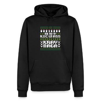 Ugly Christmas Krav Maga Kapap Geschenk - Männer Premium Bio Hoodie - Schwarz - Vorne - Nico (187cm)