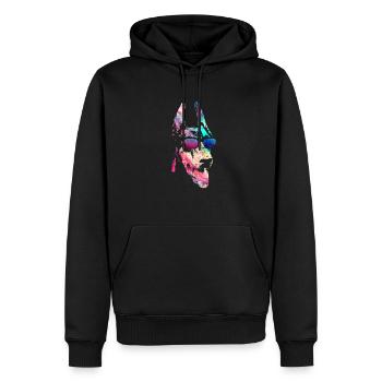 Dobermann - Männer Premium Bio Hoodie - Schwarz - Vorne - Nico (187cm)