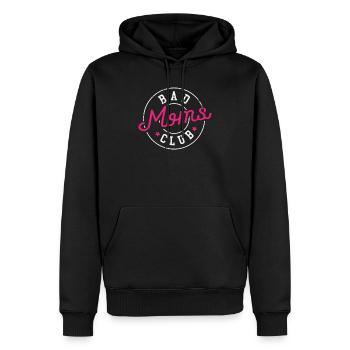 Club des mamans - Sweat à capuche Premium bio Homme - noir - Devant - Nico (187cm)