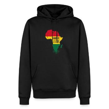 Afrique - Sweat à capuche Premium bio Homme - noir - Devant - Nico (187cm)