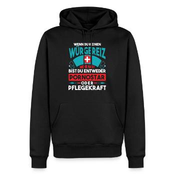 Pflege Pflegekraft Pornostar Porno Würgereiz - Männer Premium Bio Hoodie - Schwarz - Vorne - Nico (187cm)