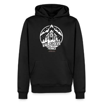 Val d'Isère - Männer Premium Bio Hoodie - Schwarz - Vorne - Nico (187cm)
